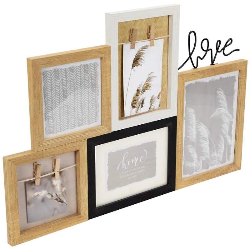 Natural Wood Love Collage Picture Frame