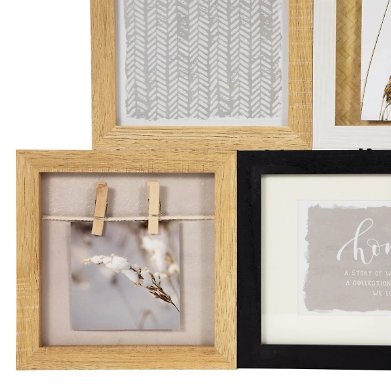 Natural Wood Love Collage Picture Frame