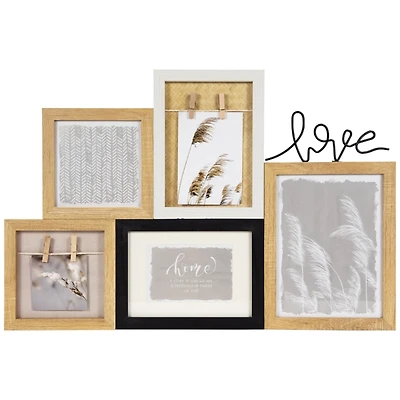Natural Wood Love Collage Picture Frame