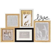 Natural Wood Love Collage Picture Frame