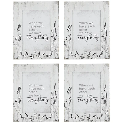 Weathered Floral Picture Frames, Set of 4