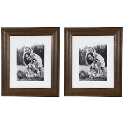 Dark Brown Wood Picture Frames, Set of 2