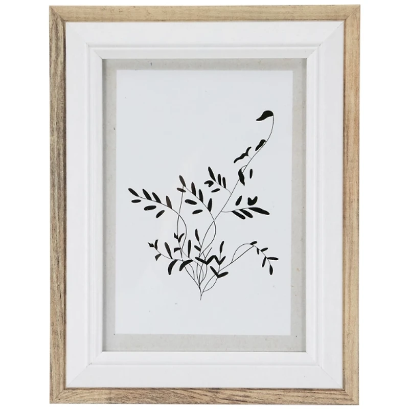 Natural and White Wood Picture Frames, Set of 4