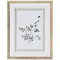 Natural and White Wood Picture Frames, Set of 4