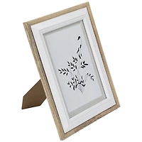 Natural and White Wood Picture Frames, Set of 4