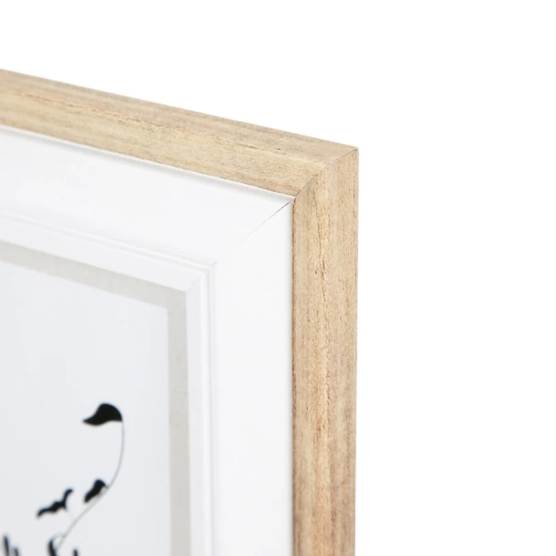Natural and White Wood Picture Frames, Set of 4