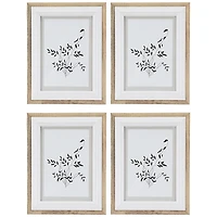 Natural and White Wood Picture Frames, Set of 4
