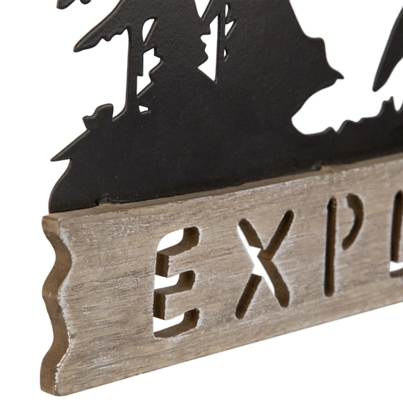 Explore Bear Wood and Metal Wall Plaque