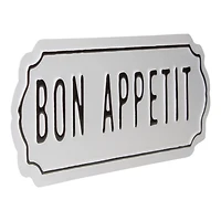 White Bon Appetit Metal Wall Plaque