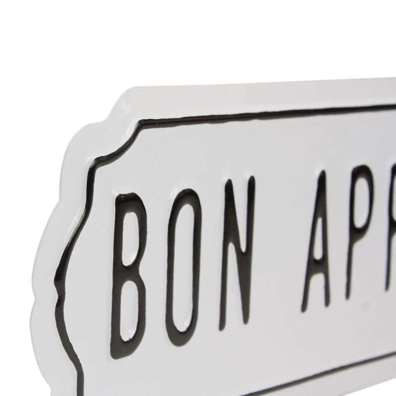 White Bon Appetit Metal Wall Plaque