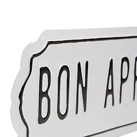 White Bon Appetit Metal Wall Plaque