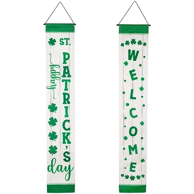 St. Patricks Day Porch Hanging Banners, Set of 2