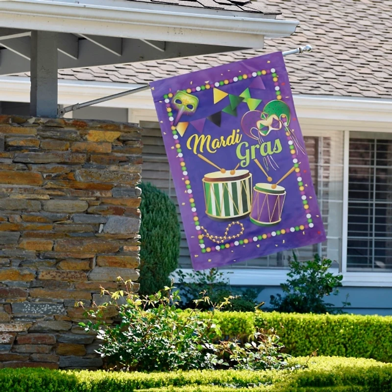Carnival Masks and Drums Outdoor Flag