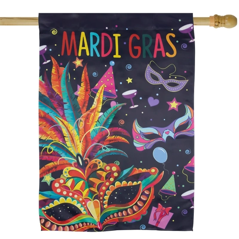 Feathered Carnival Mask Outdoor Flag