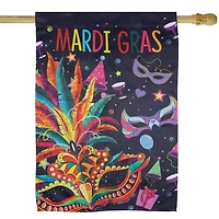 Feathered Carnival Mask Outdoor Flag