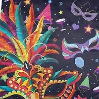 Feathered Carnival Mask Outdoor Flag