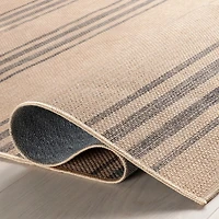 Lavina Striped Easy Jute Machine Washable Area Rug