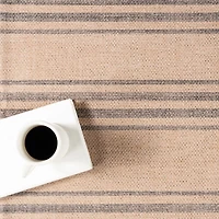 Lavina Striped Easy Jute Machine Washable Area Rug