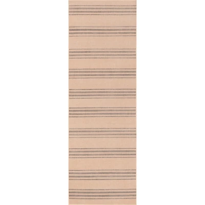 Lavina Striped Easy Jute Machine Washable Area Rug, 3x8