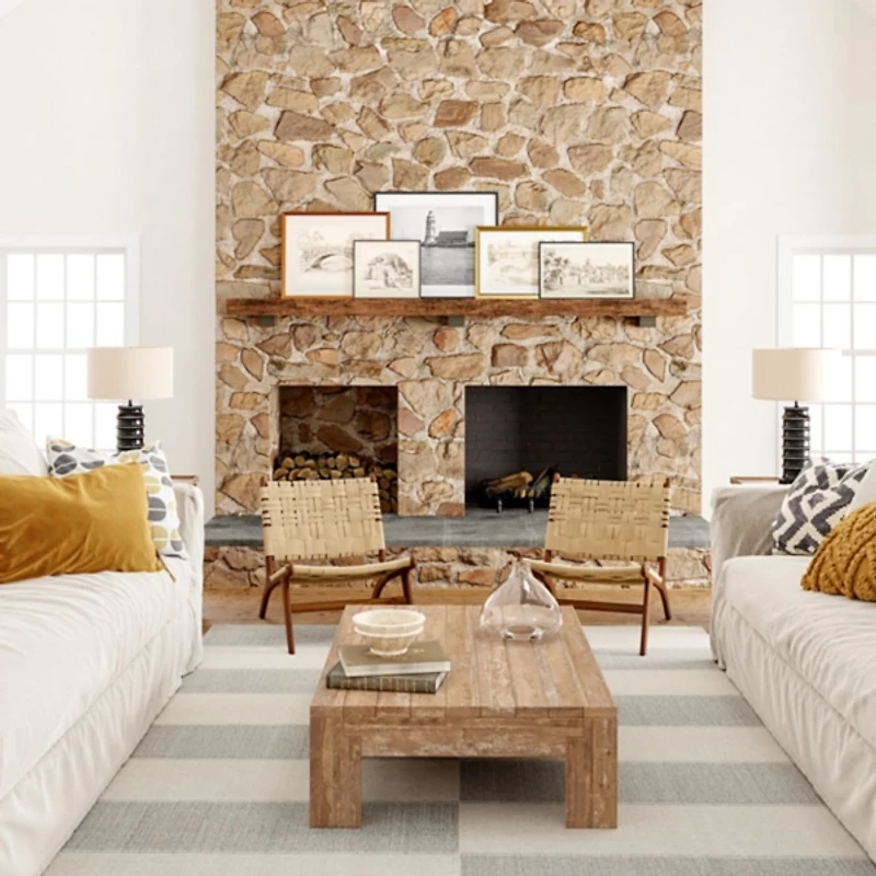 Gray Boxelder Checked Cotton Area Runner, 2x8