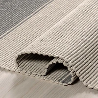 Gray Boxelder Checked Cotton Area Runner, 2x8
