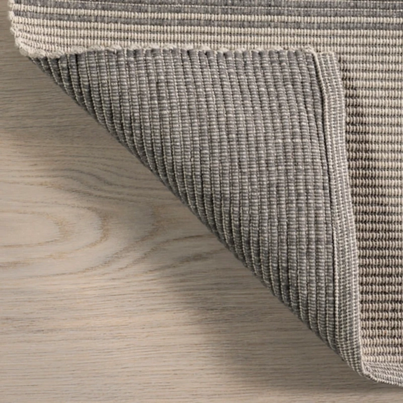 Gray Boxelder Checked Cotton Area Runner, 2x8