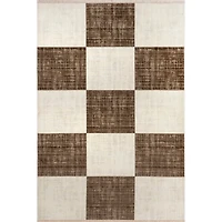 Aspen Checkerboard Fringed Area Rug