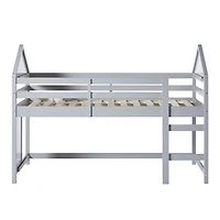 Gray Wood Skyler Low Profile Twin Loft Bed