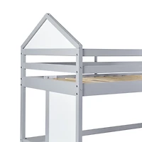 Gray Wood Skyler Low Profile Twin Loft Bed