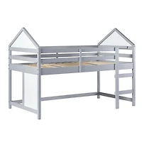 Gray Wood Skyler Low Profile Twin Loft Bed