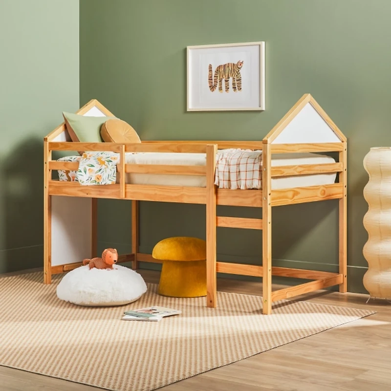 Natural Wood Skyler Low Profile Twin Loft Bed