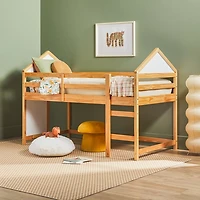 Natural Wood Skyler Low Profile Twin Loft Bed