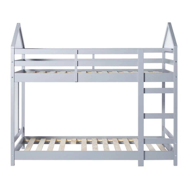 Gray Wood Skyler Twin Bunk Bed