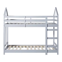 Gray Wood Skyler Twin Bunk Bed