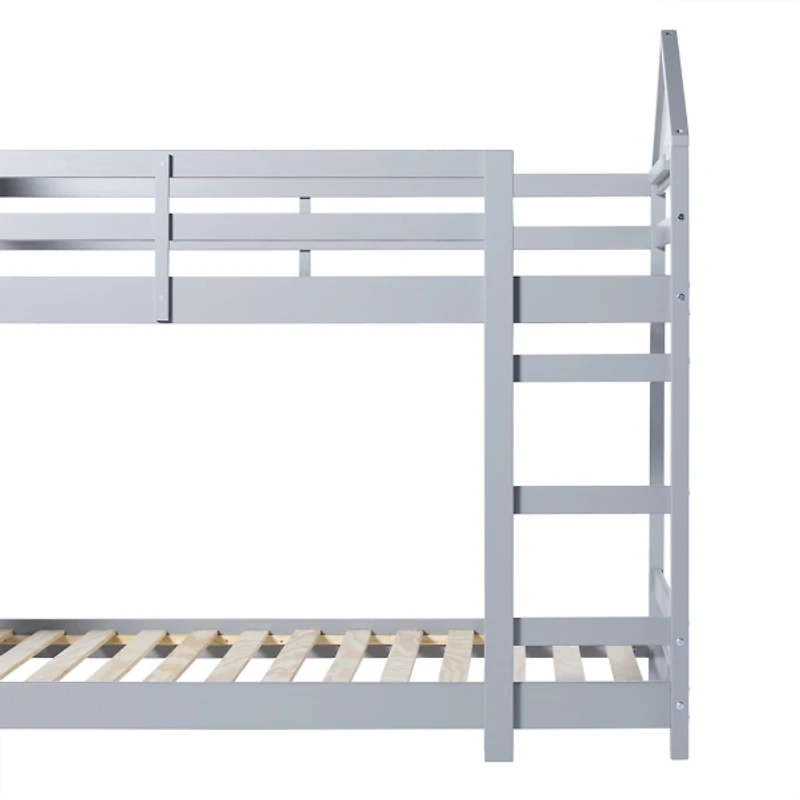 Gray Wood Skyler Twin Bunk Bed