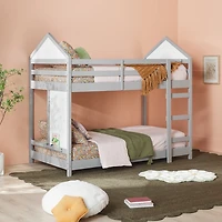 Gray Wood Skyler Twin Bunk Bed