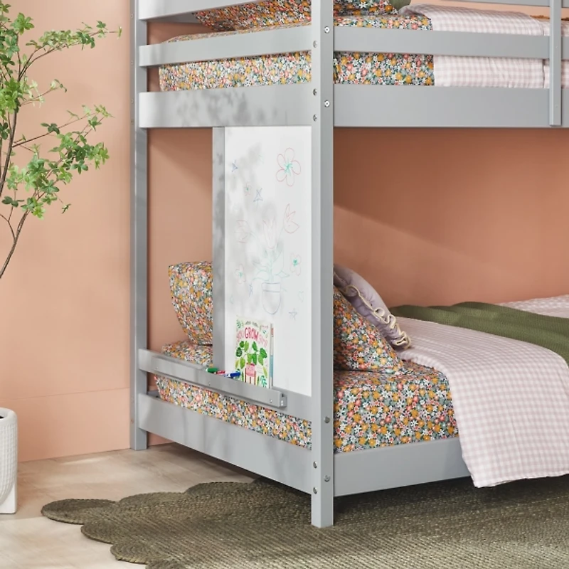 Gray Wood Skyler Twin Bunk Bed