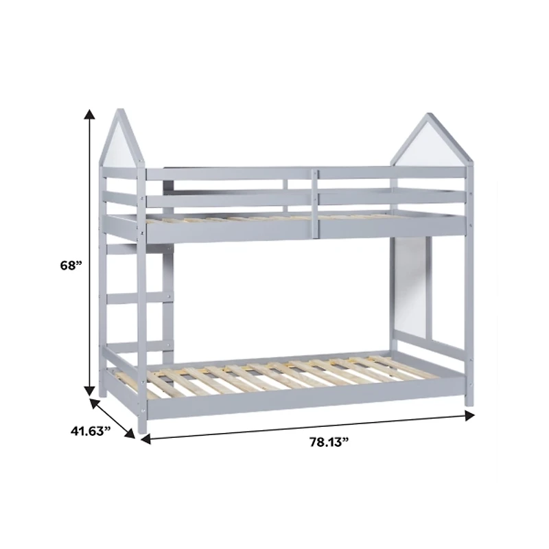 Gray Wood Skyler Twin Bunk Bed