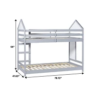 Gray Wood Skyler Twin Bunk Bed