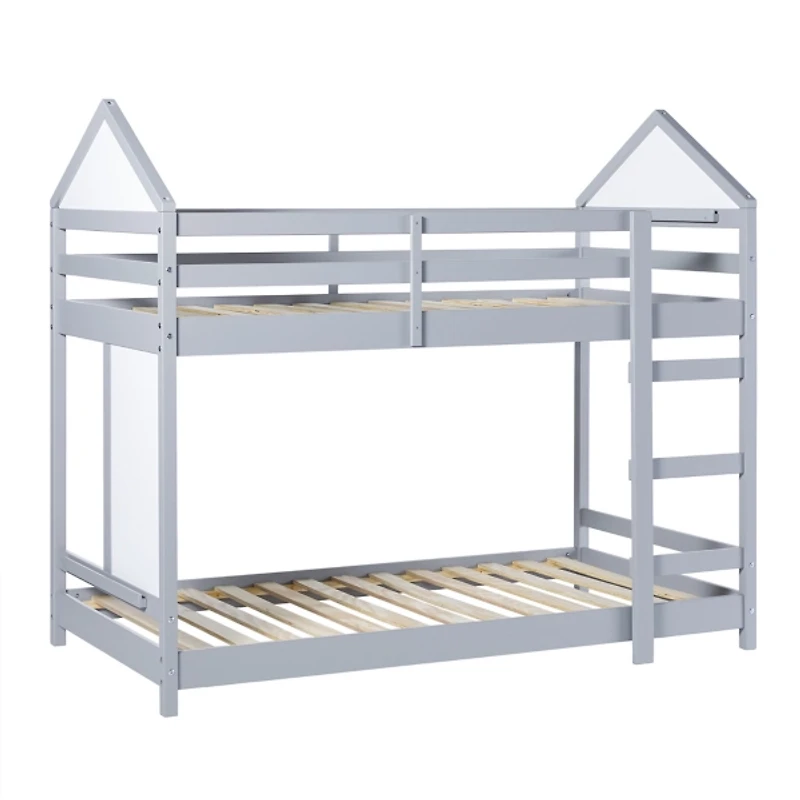 Gray Wood Skyler Twin Bunk Bed