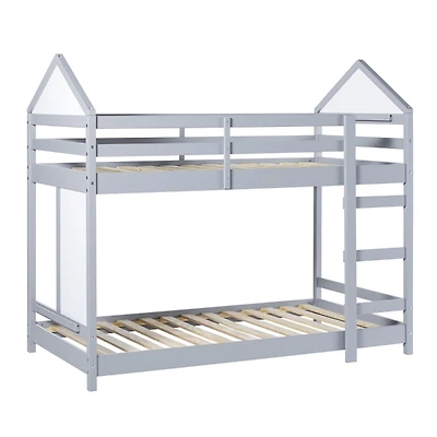 Gray Wood Skyler Twin Bunk Bed