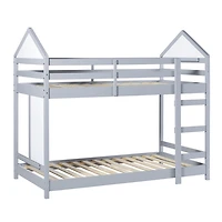 Gray Wood Skyler Twin Bunk Bed