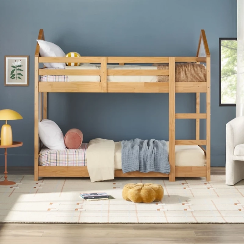 Natural Wood Skyler Twin Bunk Bed