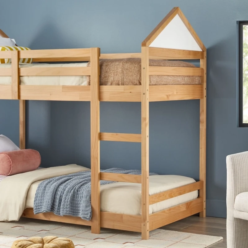 Natural Wood Skyler Twin Bunk Bed