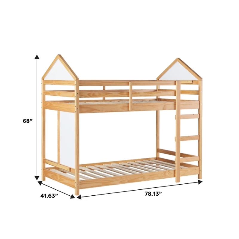 Natural Wood Skyler Twin Bunk Bed