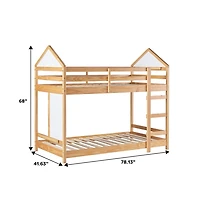 Natural Wood Skyler Twin Bunk Bed
