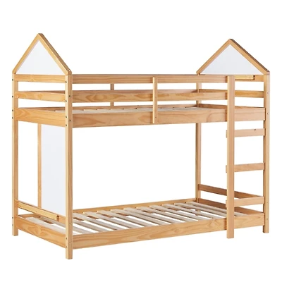 Natural Wood Skyler Twin Bunk Bed