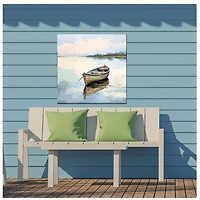River Rowboat Outdoor Canvas Art Print