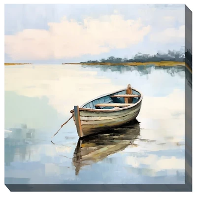 River Rowboat Outdoor Canvas Art Print