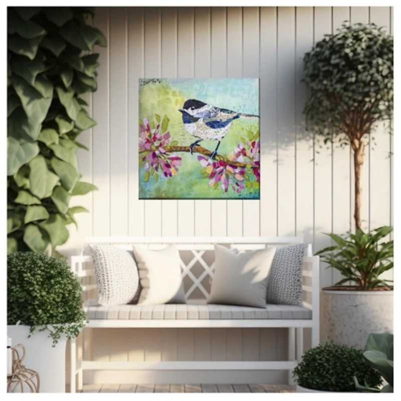 Blue Songbird Outdoor Canvas Art Print